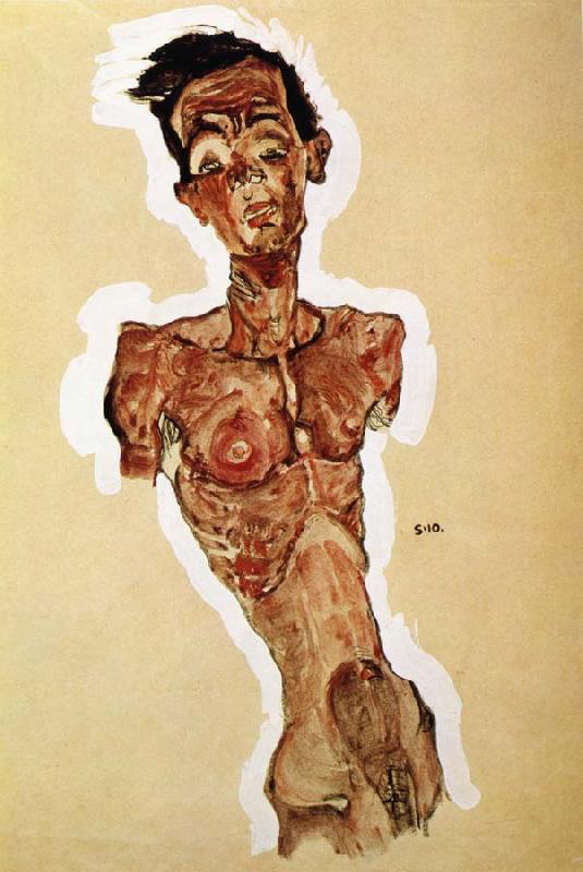 Egon Schiele Nude Self portrait oil painting image